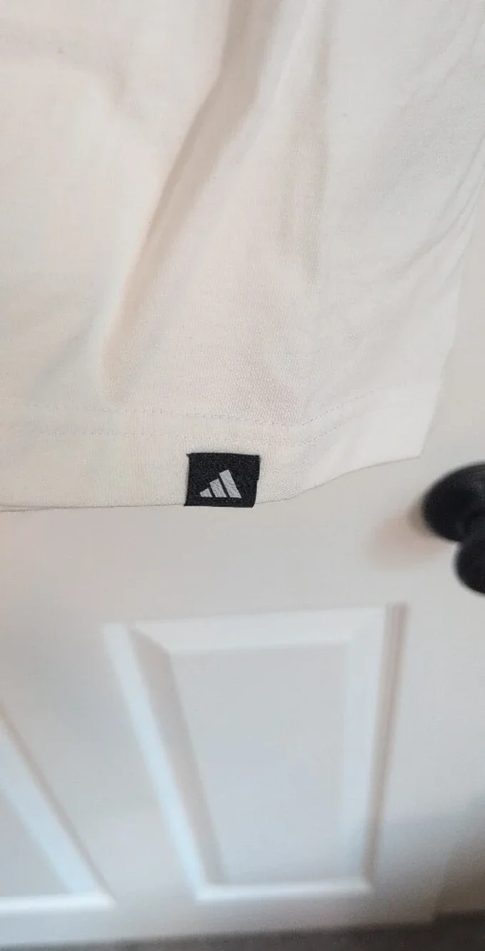 adidas Men's White Short Sleeve Tee with Grey Camo Logo